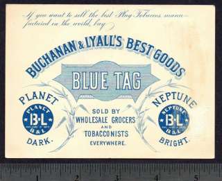 1800s Harem Hookah Pipe Plug Smoking Blue Tag TOBACCO  