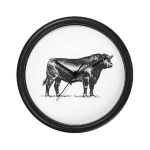 Black Angus Bull Cupsreviewcomplete Wall Clock by 