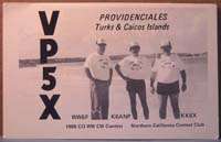 TURKS & CAICOS ISLANDS 1986 QSL Card, VP5X to CX9AA  