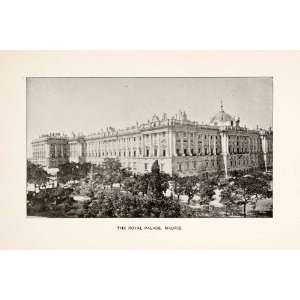  1902 Print Royal Palace Madrid Spain Calle de Bailen 