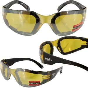 Rider Yellow Tint Mirror Motorcycle Goggles  EVA FOAM Padded   Safety 