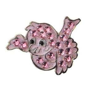  Pink Birdie Golf Crystal Ball Marker with Magnetic Clip 