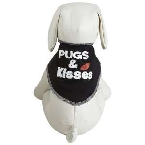 Ruff Ruff & Meow Pugs & Kisses Bandana   Black   Medium (Quantity of 4 