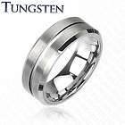Tungsten Carbide Mens Band Ring With Brushed Finish men wedding ring 