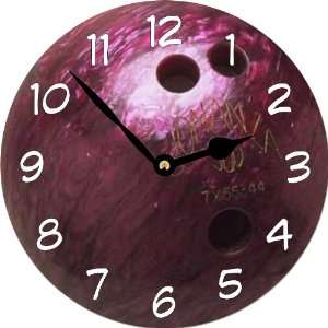  Rikki KnightTM Purple Bowling Ball Art Large 11.4 Wall Clock 
