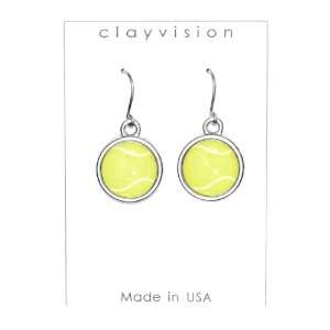  Clayvision Color Tennis Ball Charm Earrings Jewelry