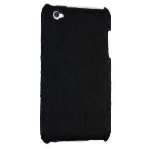  iPod Touch 4g Genuine Pony Leather Snap On Case, Black 