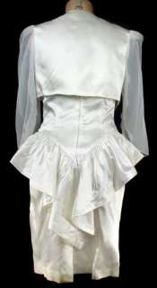 Andre Van Pier 3 PC Ivory Satin Wedding Outfit Size 12  