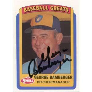  George Bamberger Autographed/Signed 1990 Swell Card 