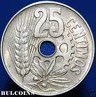 Spain 1934 25 Centimos Brilliant Uncirculated  