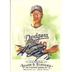  Hiroki Kuroda Signed LA Dodgers 2009 Allen Ginter Card 