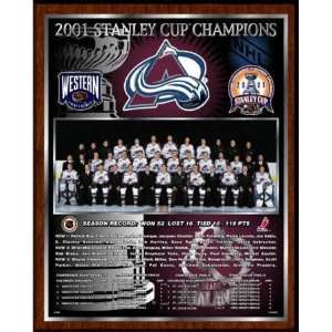    Colorado Avalanche 2001 Stanley Cup Healy Plaque