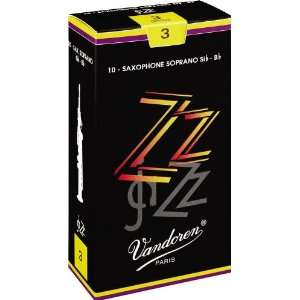  Vandoren ZZ Soprano Saxophone Reeds Strength 3, Box of 10 