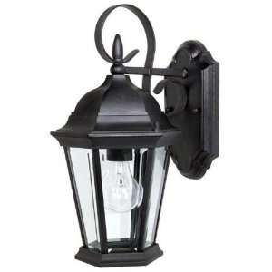   Carriage House 1 Light Exterior Wall Lantern, Black Finish with Clear