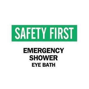 Sign,7x10,emergency Shower Eye Bath   BRADY  Industrial 