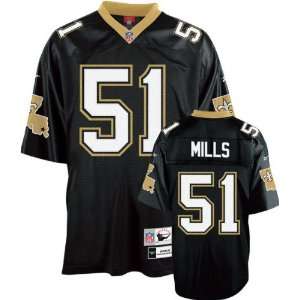  Sam Mills Black Reebok NFL Premier 1987 Throwback New Orleans 