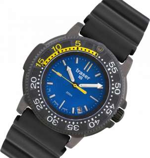 Traser H3 P6504 Nautic Watch Blue and Yellow Trigalight Rubber Strap 