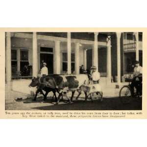  1928 Print Lechero Traveling Milk Man Cattle Key West 