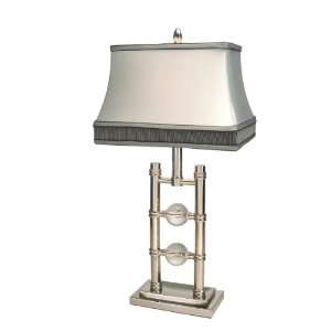  Dale Tiffany PT60194 Haddock Table Lamp, Chrome and Fabric 