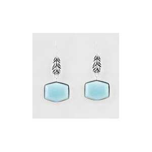  Barse Turquoise Howlite Drop Earrings Jewelry