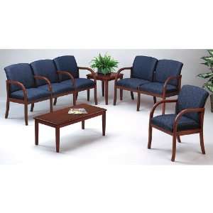  Transitional Reception Seating Group Avon Blue Fabric 