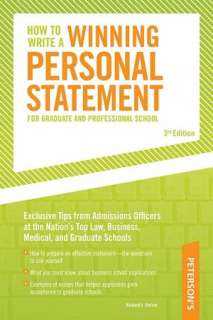 Petersons How to Write a Winning Personal Statement for Graduate and 