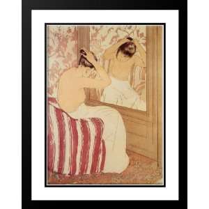  Cassatt, Mary, 28x36 Framed and Double Matted The Coiffure 