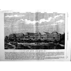   1884 EXTERIOR ALBERT EXHIBITION PALACE BATTERSEA PARK