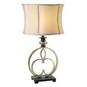    016 Delma 1 Light Table Lamp, Antique Silver/Ivory