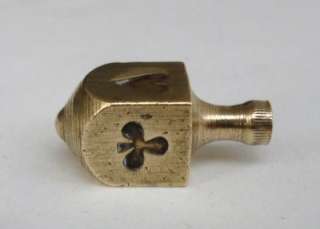Rare Brass Spinning Top Dice for Playing Cards Suits  
