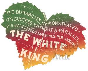 Vintage Victorian Trade Card Die Cut Multi Colored Leaf White Sewing 