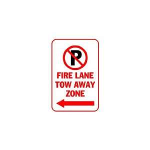   Banner   Fire lane tow away zone with arrows left 
