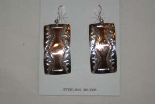   American Sterling Silver .925 & Copper Artist Signed Combo Earrings