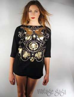 AWESOME METALLIC FOIL Print Vintage T Shirt. Relaxed fit will suit 