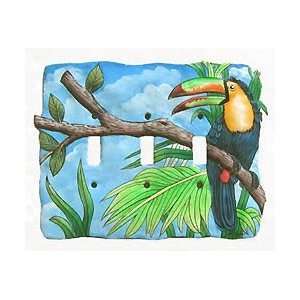  Toucan Light Switchplate   Tropical Design   Painted Metal 
