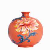 FZ02025 Poppy flower sculptured franz porcelain small vase NEW