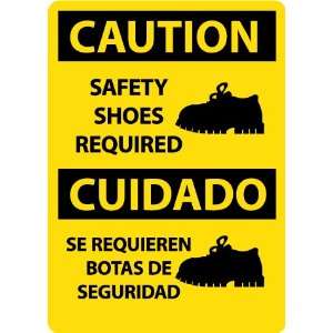 ESC719RB   Caution, Safety Shoes Required , Bilingual, 14 X 10, .050 