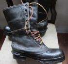 WWII KOREAN WAR COMBAT BLACK LEATHER RUBBER BOOTS MENS 11N NEW DEAD 