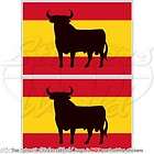 SPAIN Spanish Bull Flag ESPANA Vinyl Bumper Stickers, Decals 3 (75mm 