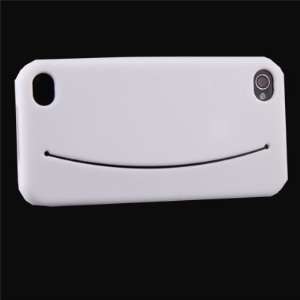  White Smiley Face Card Holder Slot Style Silicone Case 