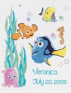 Nemo and Friends Birth Record Counted Cross Stitch Kit  