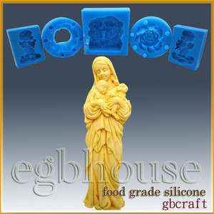 2D Food Grade Silicone Mold   Madonna holds baby and lamb  