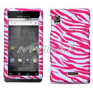   Cover Case Cell Phone Protector for Motorola Droid A855 Zebra Hot Pink
