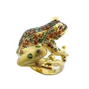  Neda Behnam 18k Gold Multi Gemstone Frog Ring Jewelry