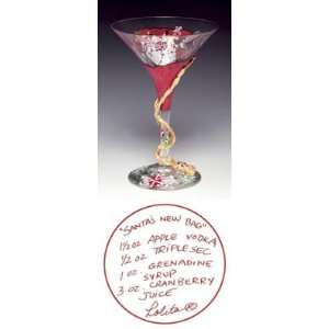  Lolita Christmas Gift Martini Glass Santas New Bag 