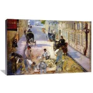 Road workers, rue de Berne   Gallery Wrapped Canvas   Museum Quality 