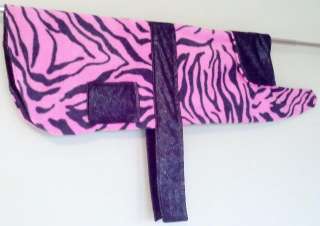 BoneDogUSA Easy Fit Dog Coat Jacket Pink Zebra Size LARGE and Free 