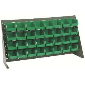  Louvered Bench Rack Plastic Bin System   QBR 3619 210 32 