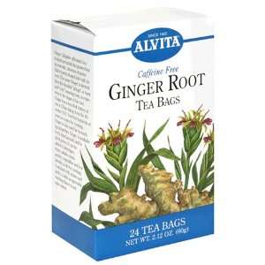 Alvita Tea Bags, Ginger Root, Caffeine Free, 24 tea bags [2.12 oz (60 