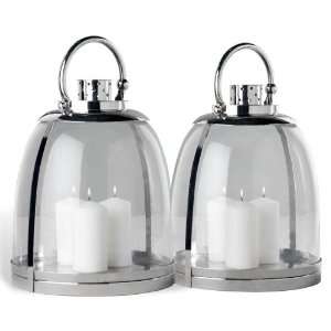  Pair Tolo Beehive Contemporary Silver Lanterns